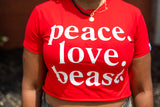 Peace Love Beast Crop